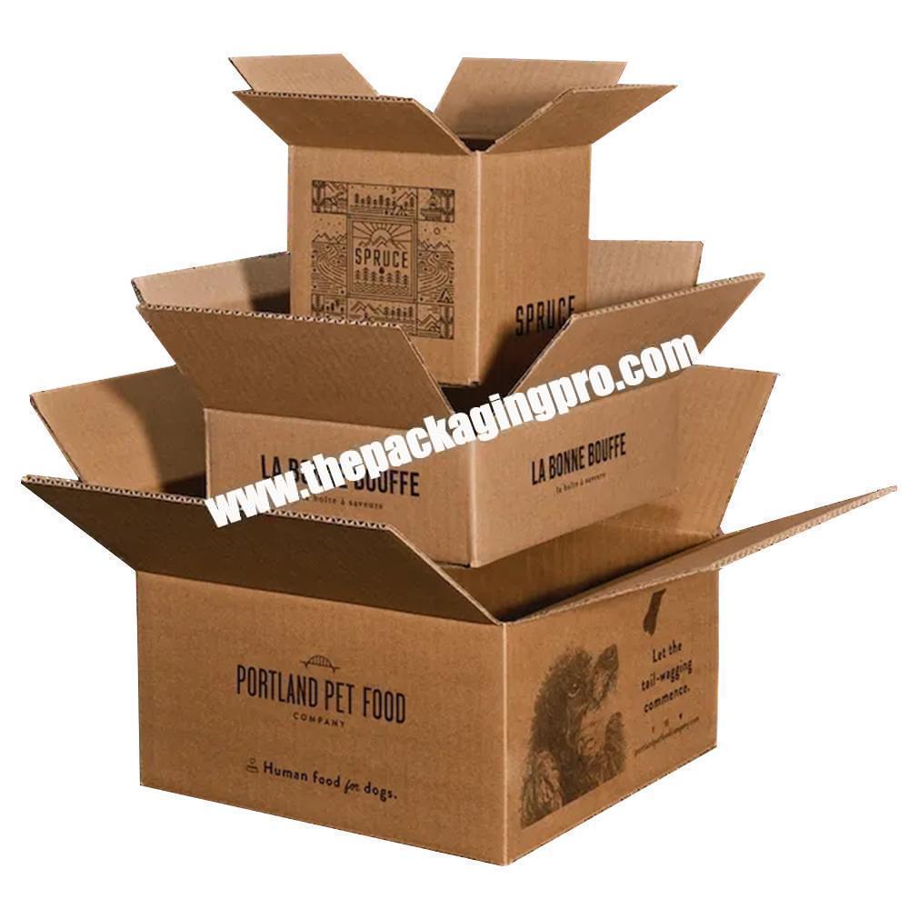 Customized Logo Printed Brown Eco Friendly Corrugated Cardboard Paper Packaging Shipping Carton Box