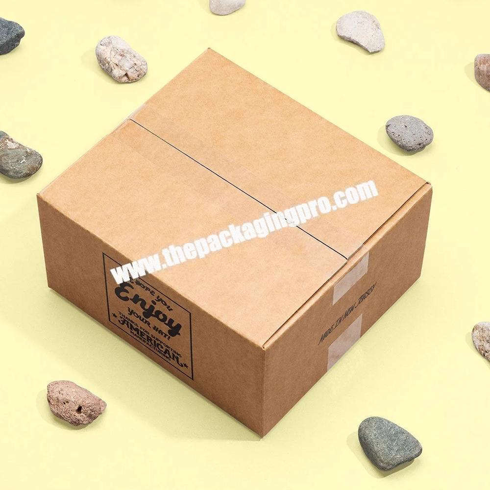Custom Logo Printed Brown Kraft Corrugated Cardboard Packaging Heavy Duty Shipping Solid Carton Box