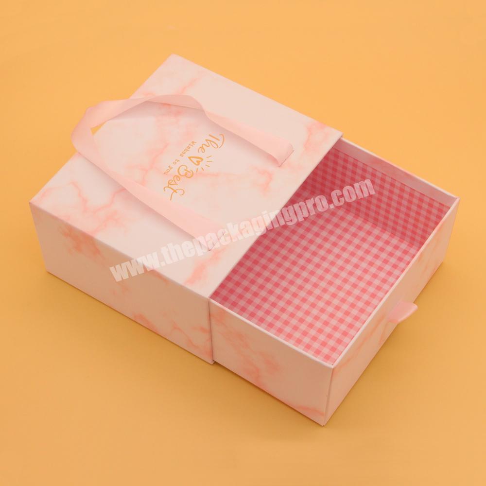 Personalised Fragrance Marble Bridesmaid scatole da regalo Drawer Gift Packaging Box With Handle