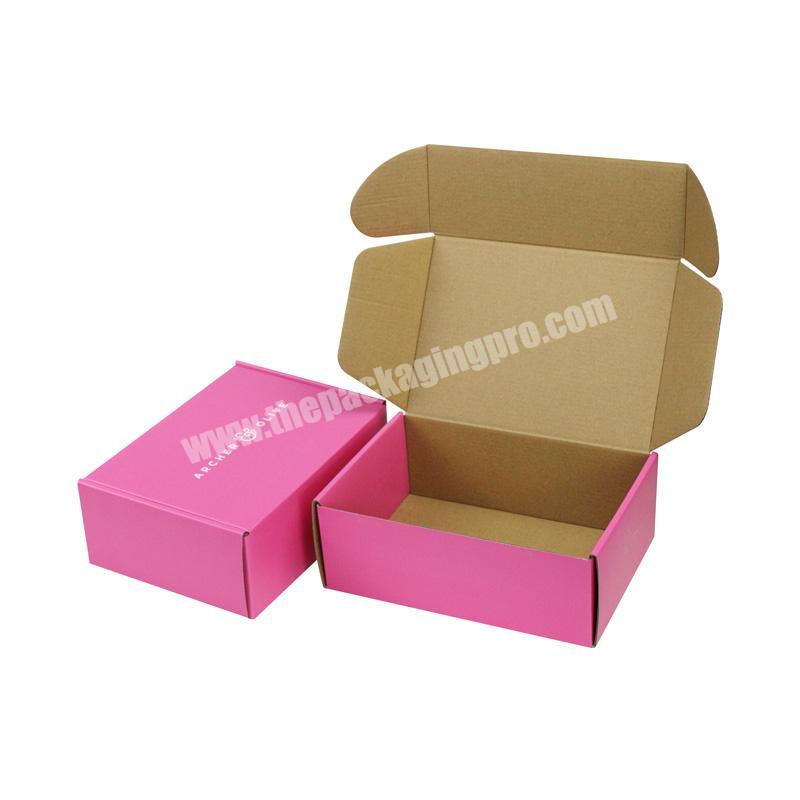 Pink Gift Package Box Custom Design Printing Corrugated Mailer Shipping Box for Clothes