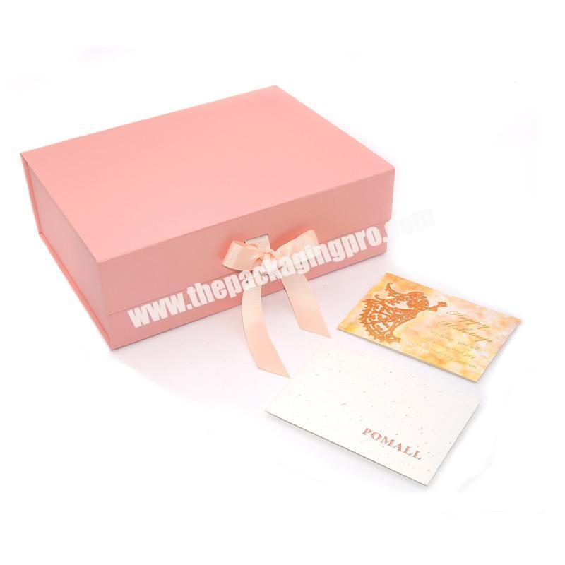 White Cute Recyclable Christmas Cardboard Pink Custom Product Storage Boxes Carton Paper Gift Packaging Box For Package