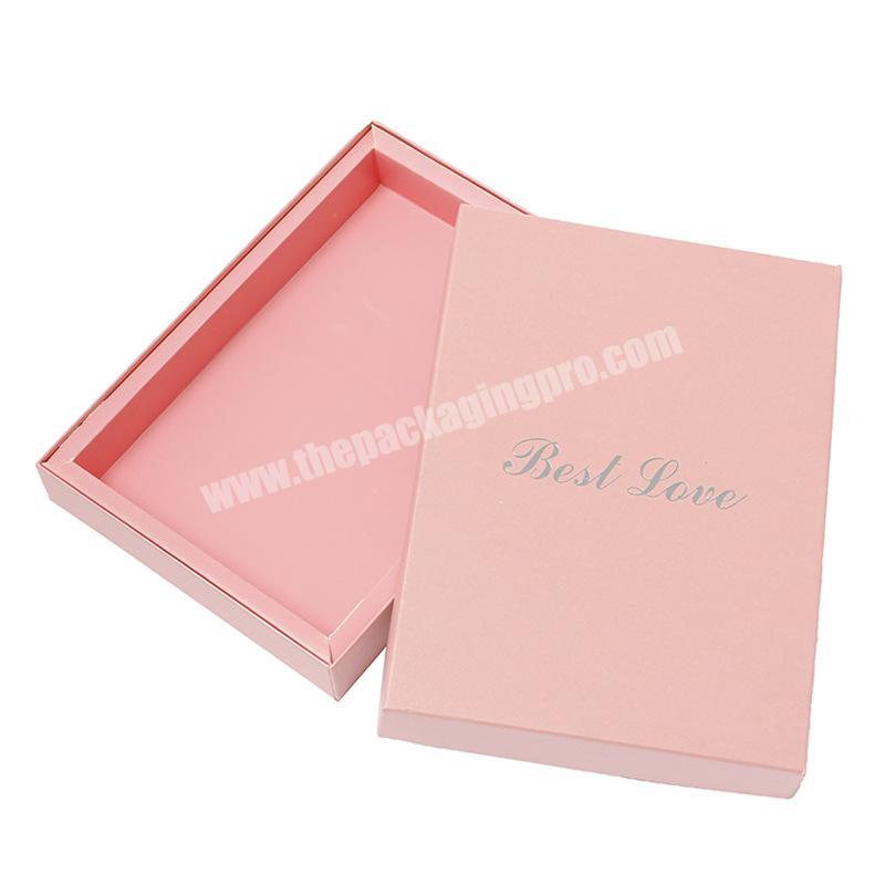 Pink Scarf Clothes Shirt Wig Packaging Box Eco-friendly Folding Empty Sweet Bridesmaid Paper Gift Box For Bra