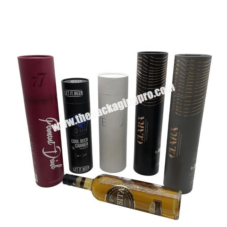 Round Cardboard Packaging Paper Tube Shippers Box Luxury Custom Brand Printed Gift Boxes for Wine