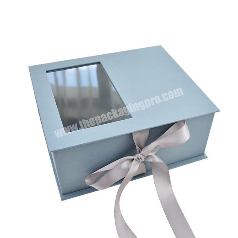 Presentation boxes packing with clothing gift folding boxes with pvc window