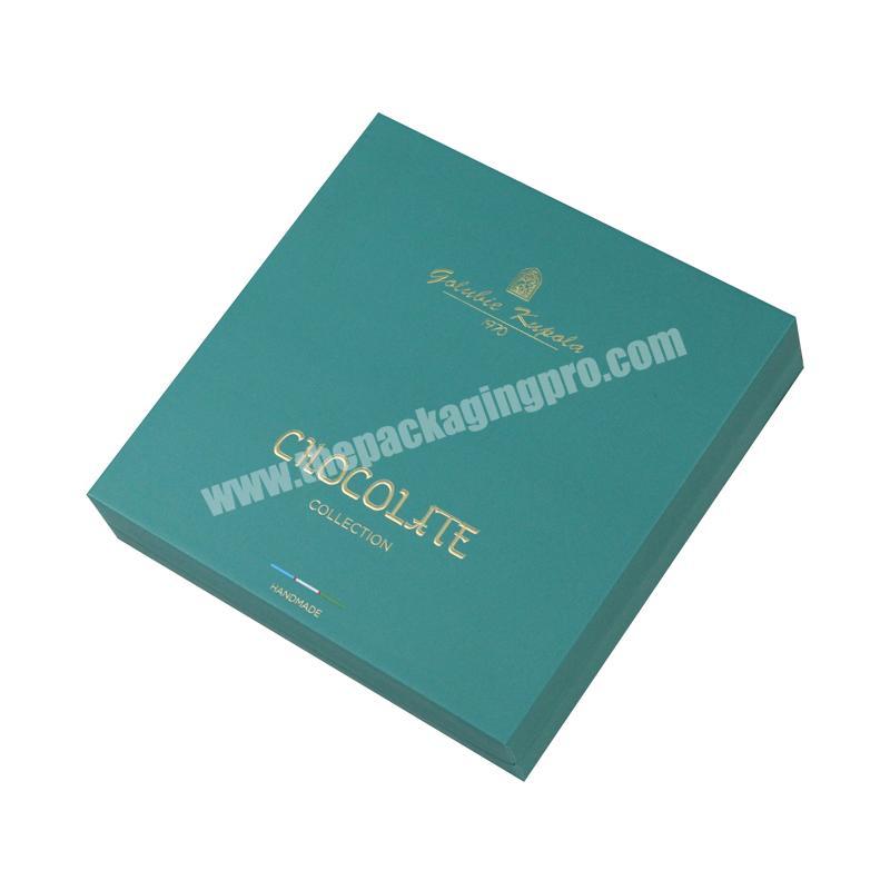 Prime Branded Packing Box Green Printed Packing Chocolate Packs Hard Cardboard Magnetic Closure factory