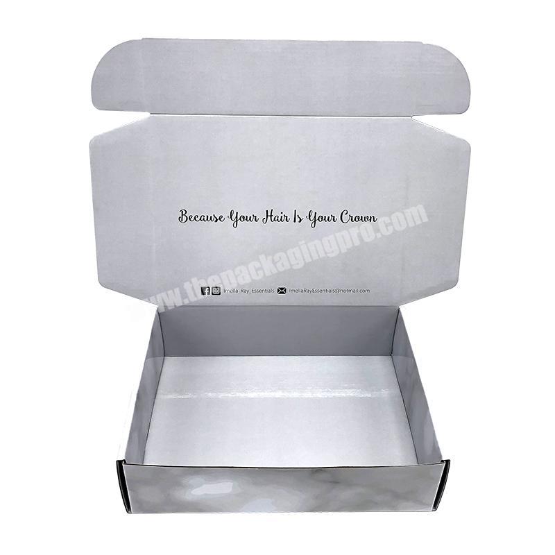 Print Marble Clothing Apparel packaging Gift Boxes White Marble Hair Bundles Skin Care cosmetics Mailer Box with Custom Logo