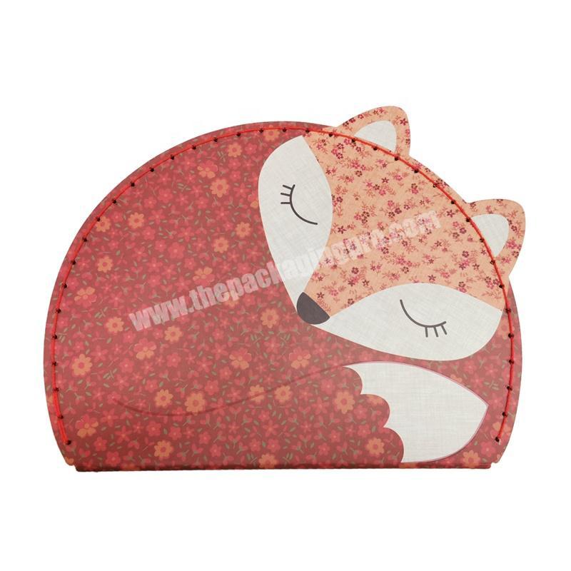 Printing fox shaped packaging customization children gift cardboard suitcase