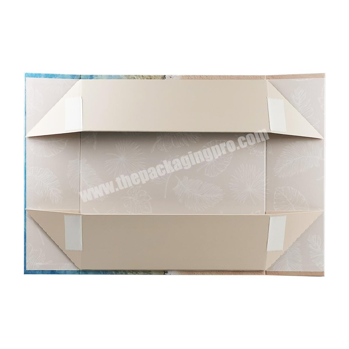 Private printing with hot stamping and embossing logo on top of lid folding box with magnetic flap top box large size for gift manufacturer