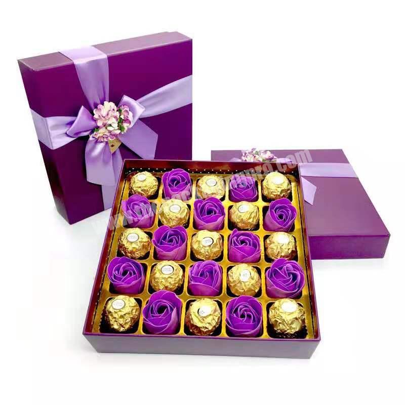 Professional custom matte paper box flower chocolate truffles packaging box