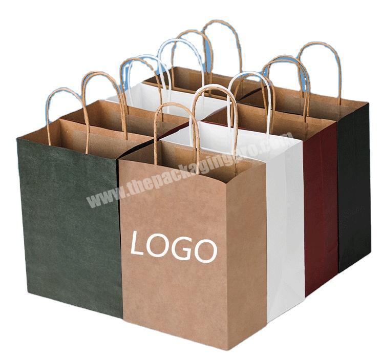 Promotional High Quality Custom Grease Resistant Food Grade Takeaway Food Convenient Packaging Kraft Paper Bag With Logo