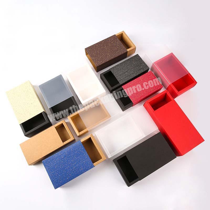 Pull Out Cardboard Folding Sliding Kraft Paper Drawer Box With Handles