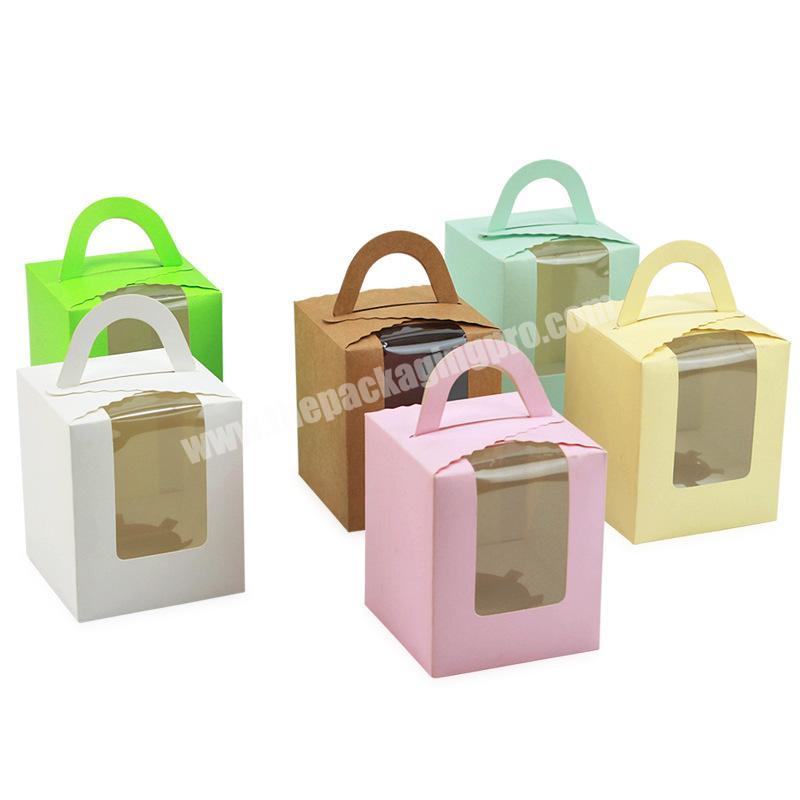 Pure color cake window box custom wedding wedding candy box pastry folding packaging box custom