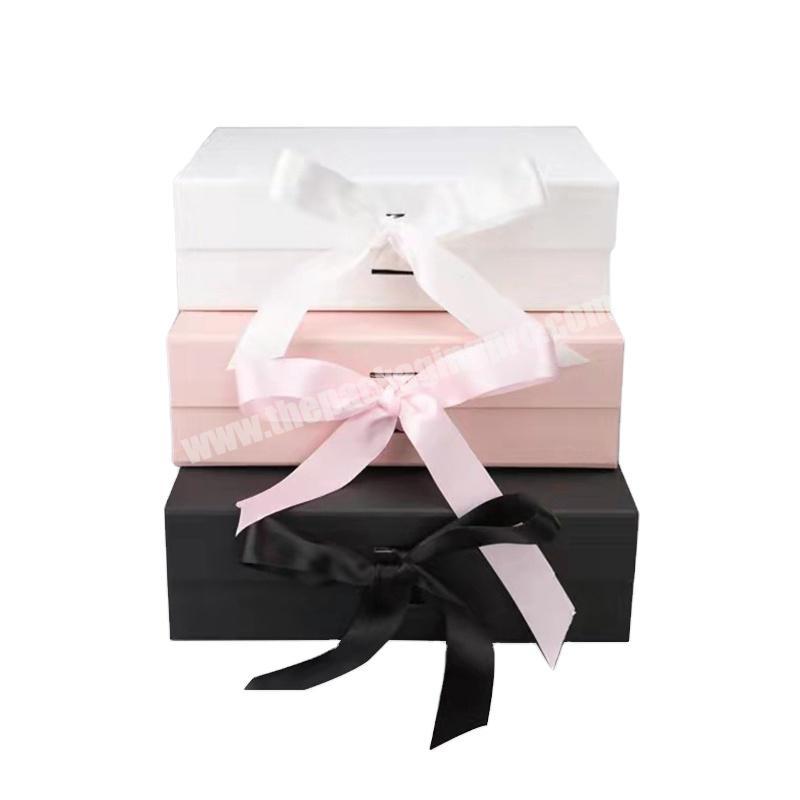 Ready To Ship Folding Gift Box Magnetic Packaging Bridesmaids Gift Box Wedding Dress Gift Packaging With Ribbon