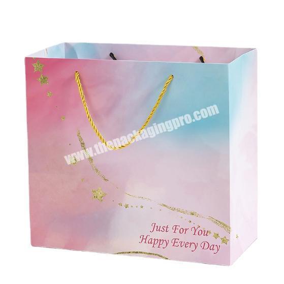 Recyclable Small Packaging Luxury Gift Coated Art Paper Bag For Nail Polish And Cosmetics