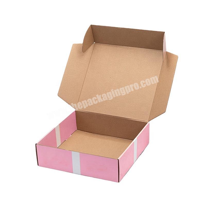Guangzhou Wholesale Factory OEM Corrugated Paper Box Recycled Colored Gift Boxes Shipping Cloth Pink Mailer Boxes
