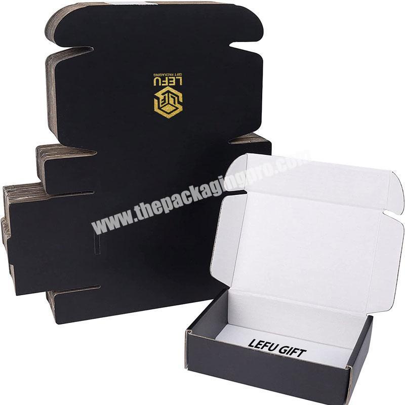 Recycle wedding shipping mailer cardboard craft kraft black paper gift packing folding box for clothing
