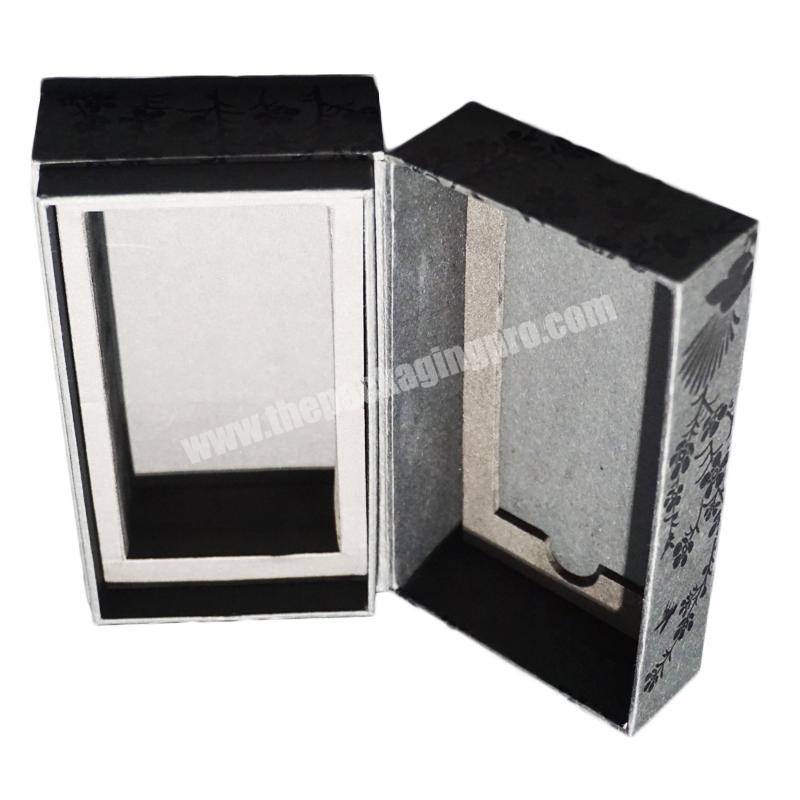 Rigid ribbon luxury drawer black kraft folding magnetic cardboard custom logo printed shoes box