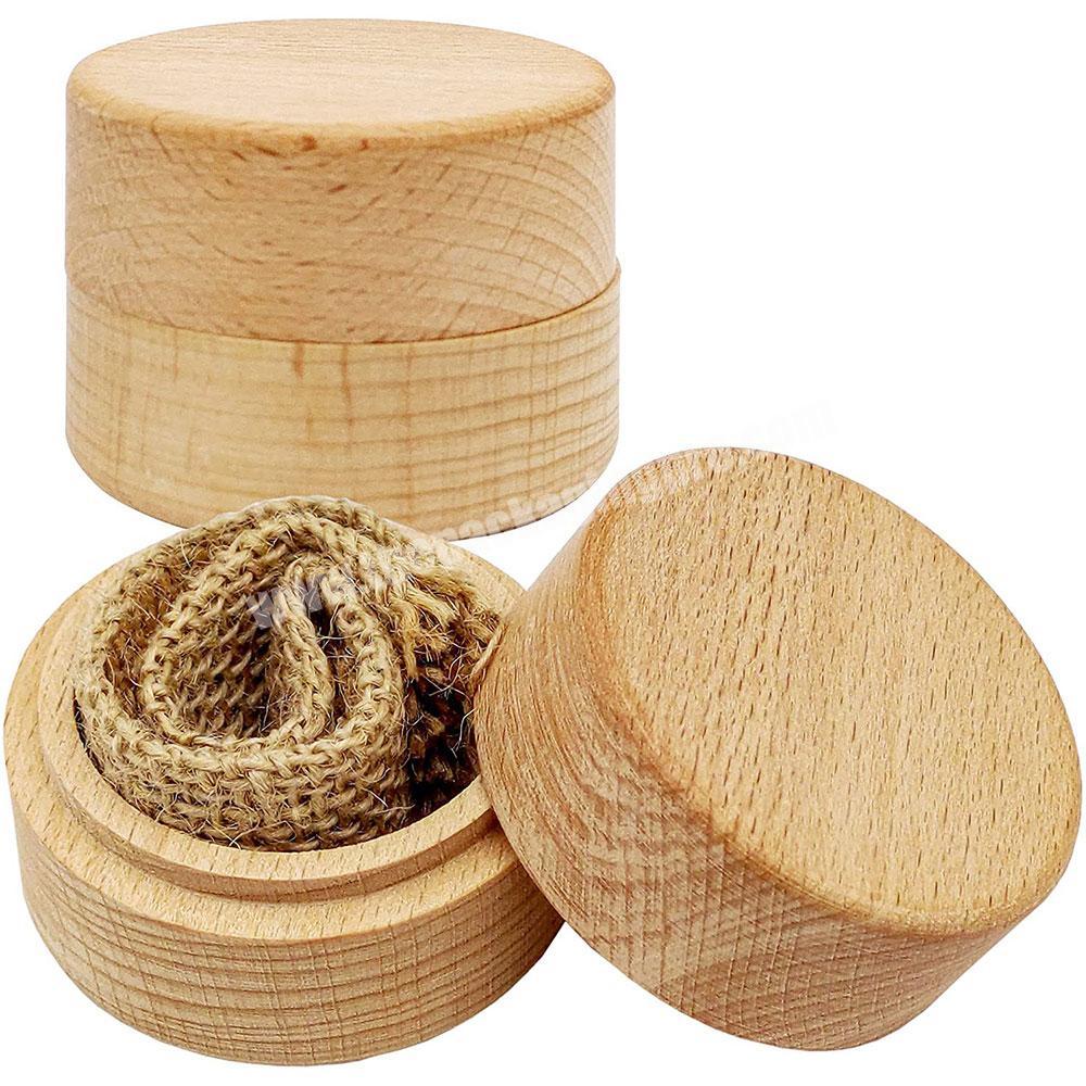 Round Handmade Wooden Ring Box Wood Jewelry Box Jewelry Case