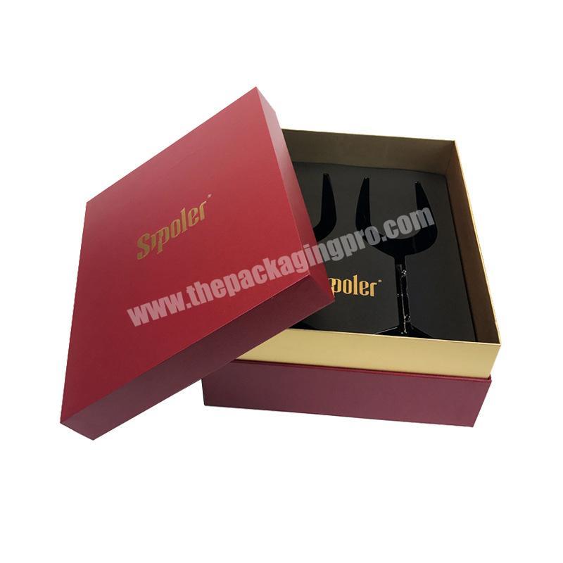 Shengcai Luxury Custom Premium rigid empty Cardboard Paper Wine Bottle wine glass Gift packing box