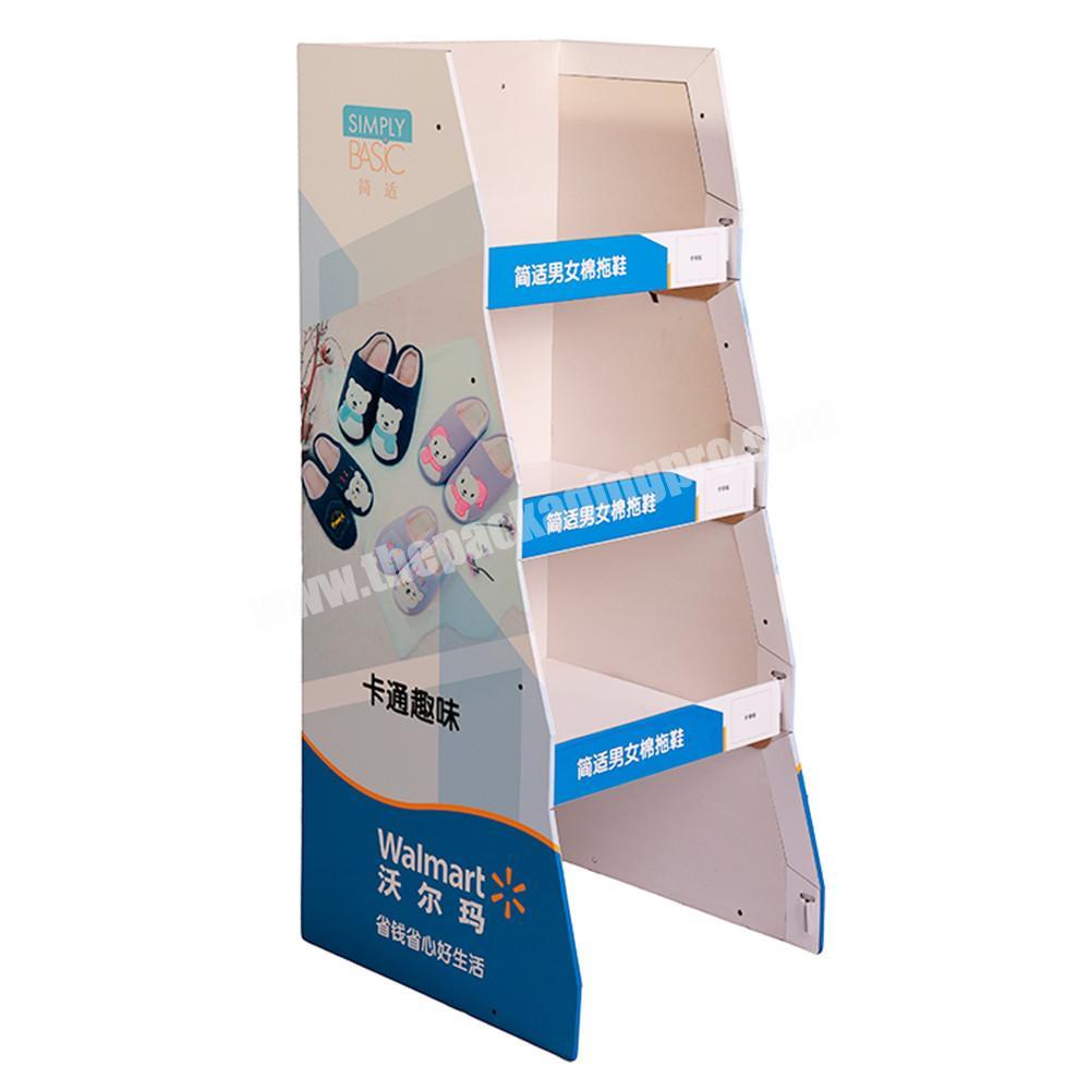 Shop T Shirt Tabletop Easy Fold Advertising Cardboard Banner Stand Totem Countertop Display Unit White Cardboard 3 Tiers