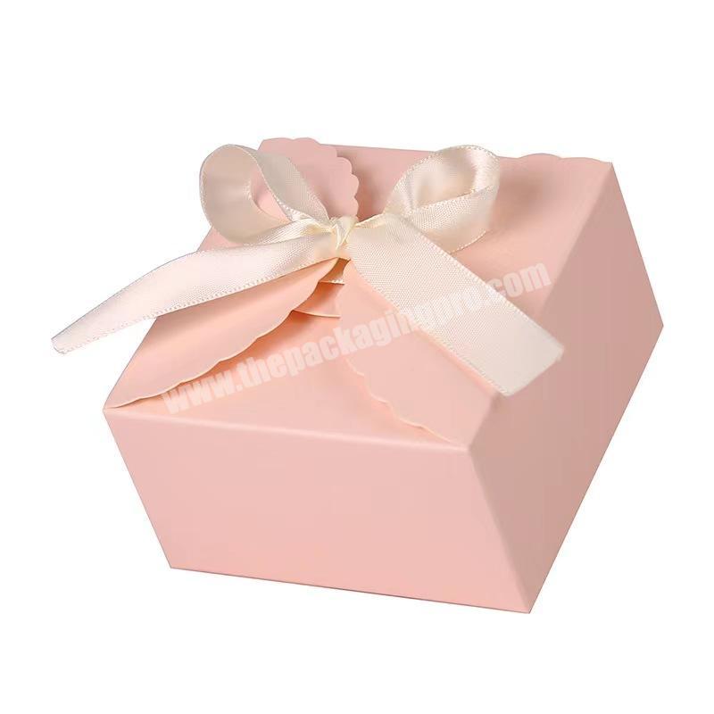 Simple wedding White Card Box with Ribbon