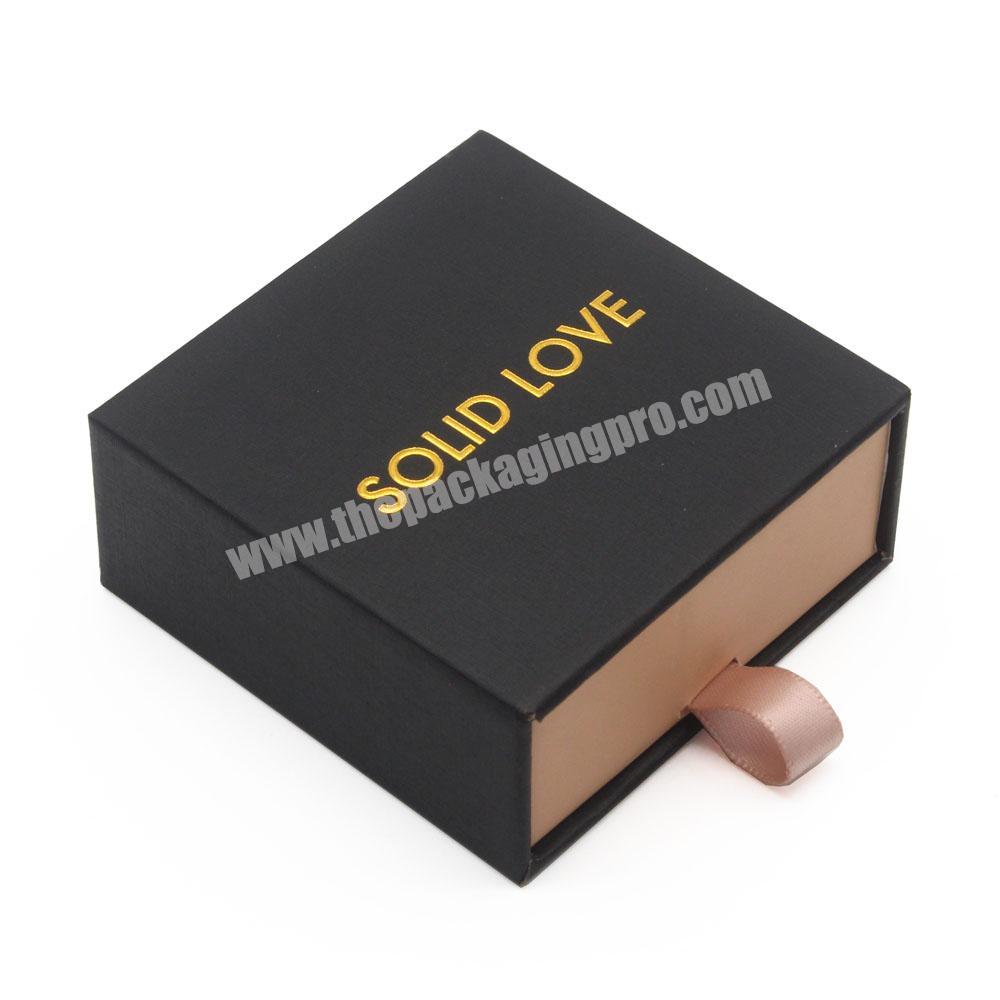 Small jewellery Packing Black Slide jewelry Box Packaging