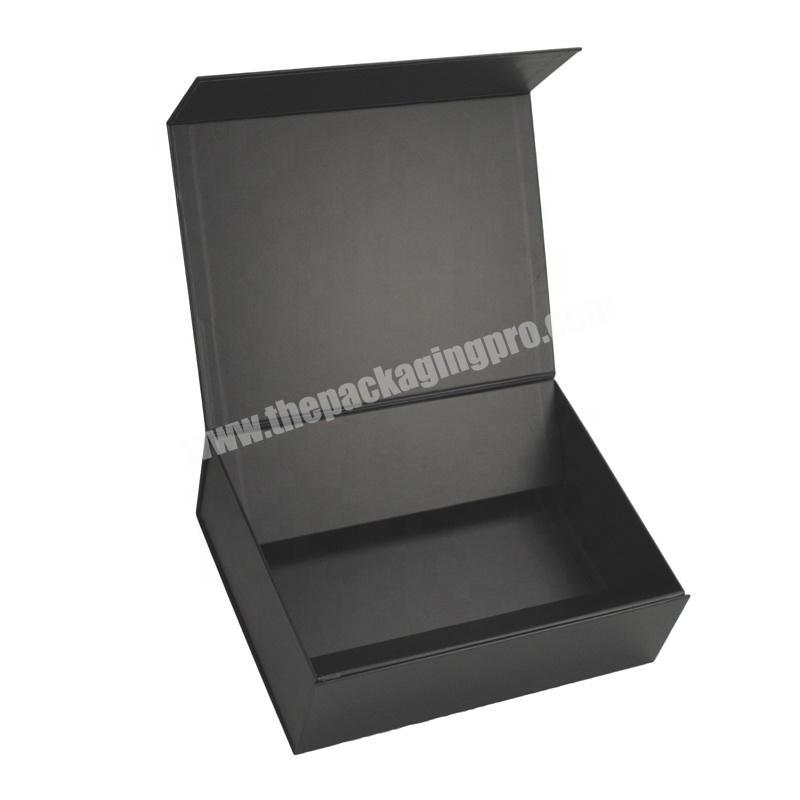 Premium Flat Pack Rigid Black Gift Closure Luxury Folding Box Cardboard Magnetic Foldable Boxes