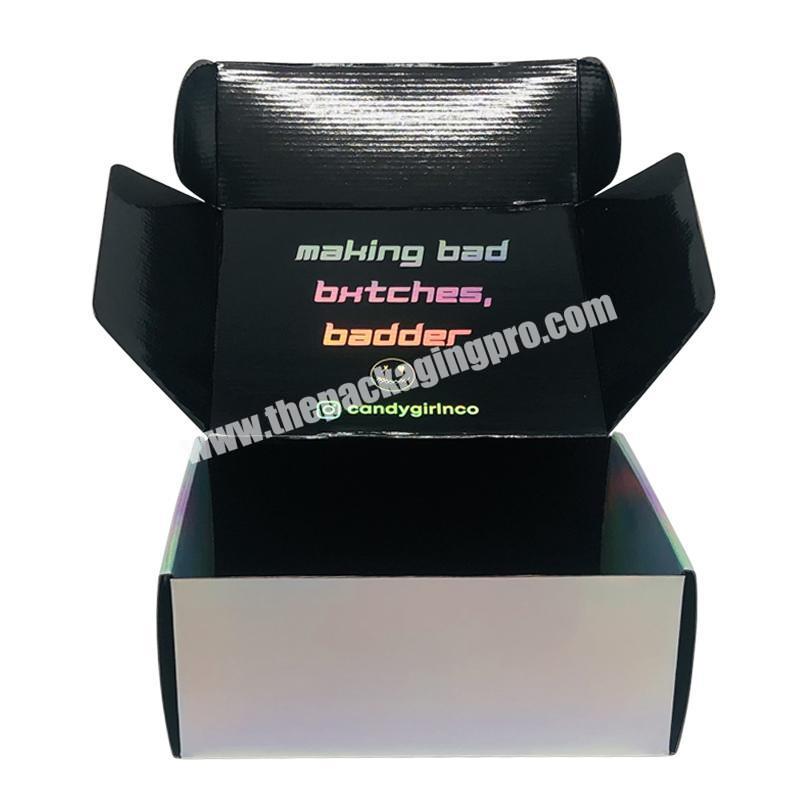 Supplies Custom Holographic Lash Boxes Packaging Luxury Large Black Corrugated Cosmetic Jewelry Paper Gift Packing Box