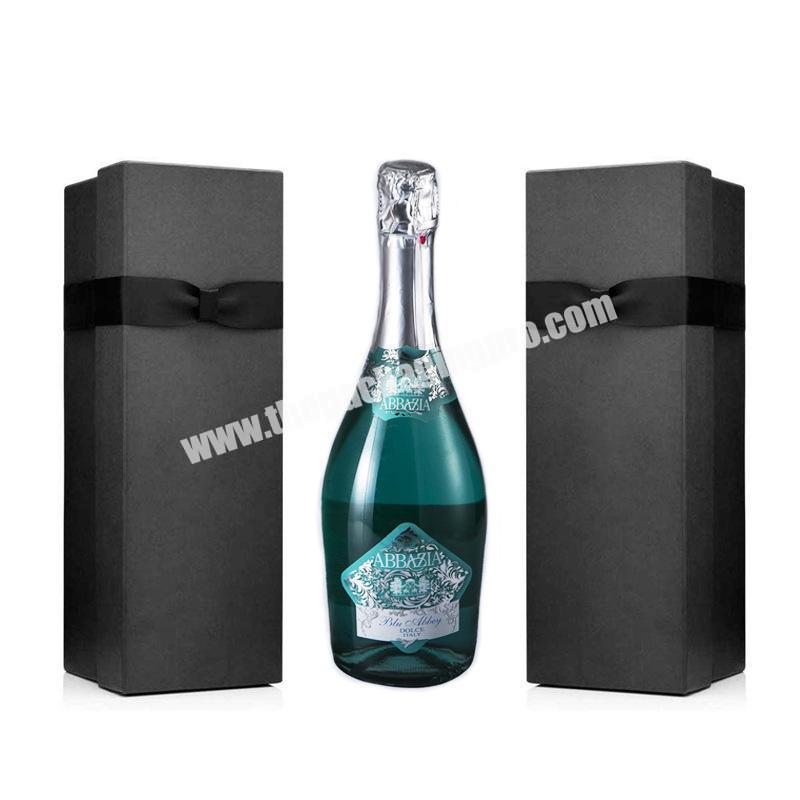 Top quality Handmade paper black magnetic custom cardboard luxury wine box wine gift box for 2 bottle