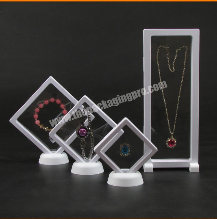 Transparent Clear PE film suspension box jewelry storage packaging ring box jade pendant earrings nail necklace jewelry box