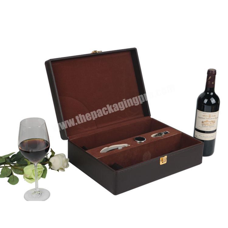 Custom luxurious leather wine gift box for wine bottle wine packaging boxes