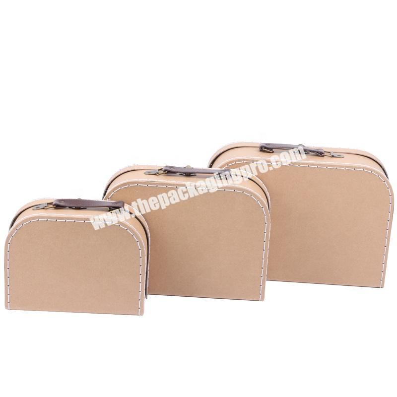 personalize Unique apparel packaging ECO paper box kraft corrugated box 3 sets cardboard suitcase gift boxes