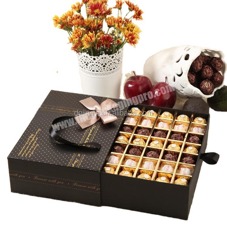 Valentine's luxury chocolate paper drawer gift packaging box with paper divider