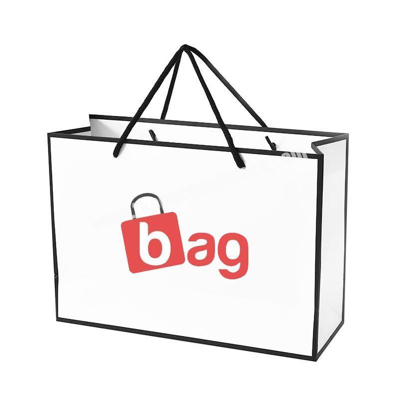 White Craft Luxury Custom Paper Bags with Your Own Logo for Christmas Shopping