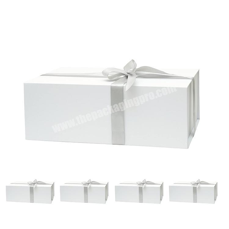 White Gift Boxes with Lids and Magnetic Closure 7 Inch Large Gift Boxes with White Matt Finish for Business  Anniversary Gifts