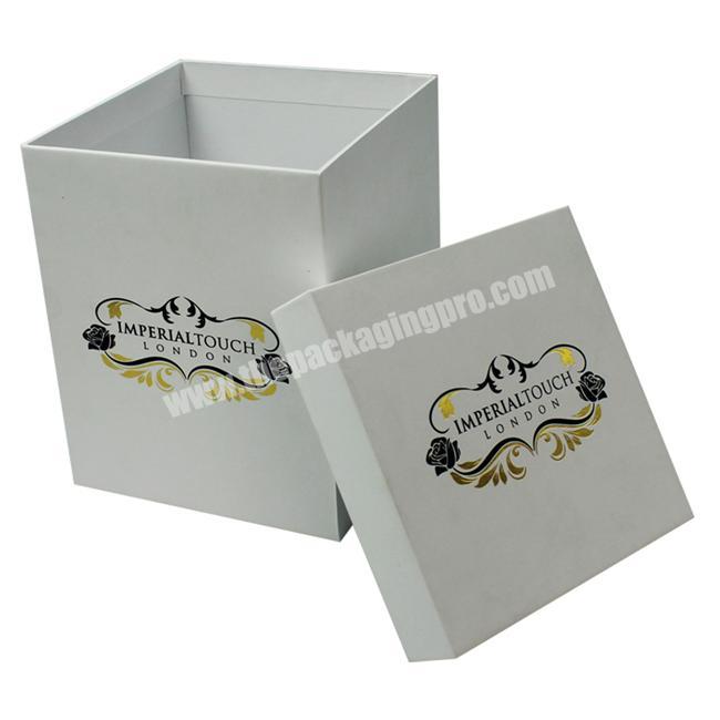White Square Gift Box for Flower, Matt Lamination Rigid Cardboard Paper Top and Bottom Box with Lid