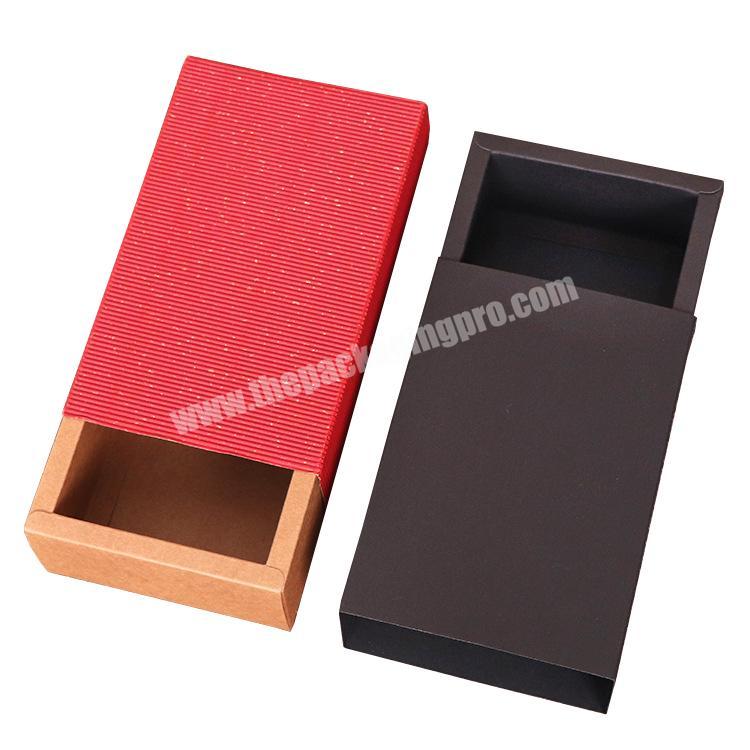 Wholesale Bulk Rectangle Custom Color Kraft Paper Portable Drawer Necklace Gift Box For Girls