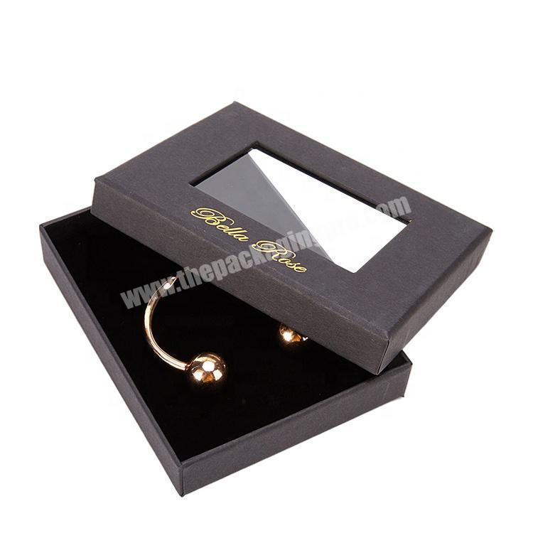 Wholesale Cardboard Packaging Custom Logo PVC Window Pendant Packing Bracelet Jewelry Box
