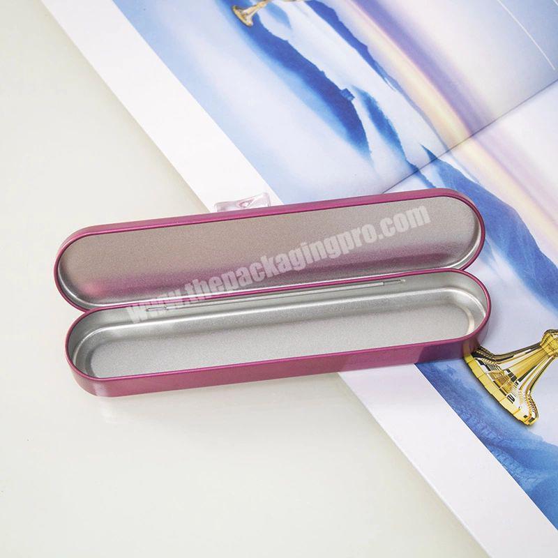 Wholesale Color Rectangular Pen Stationery Tweezers Storage Packaging Flip Tin Can Gift Box Flip Cover Storage Gift Box