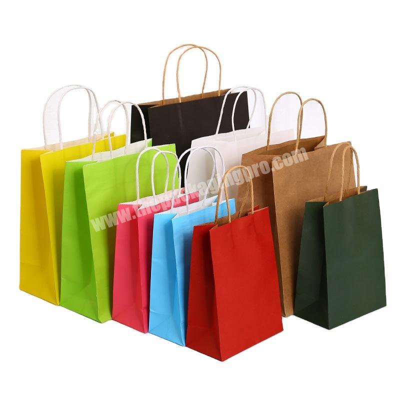 Wholesale Custom Biodegradable Printed Foldable Shopping Food Kraft Paper Bag With Your Own Logo
