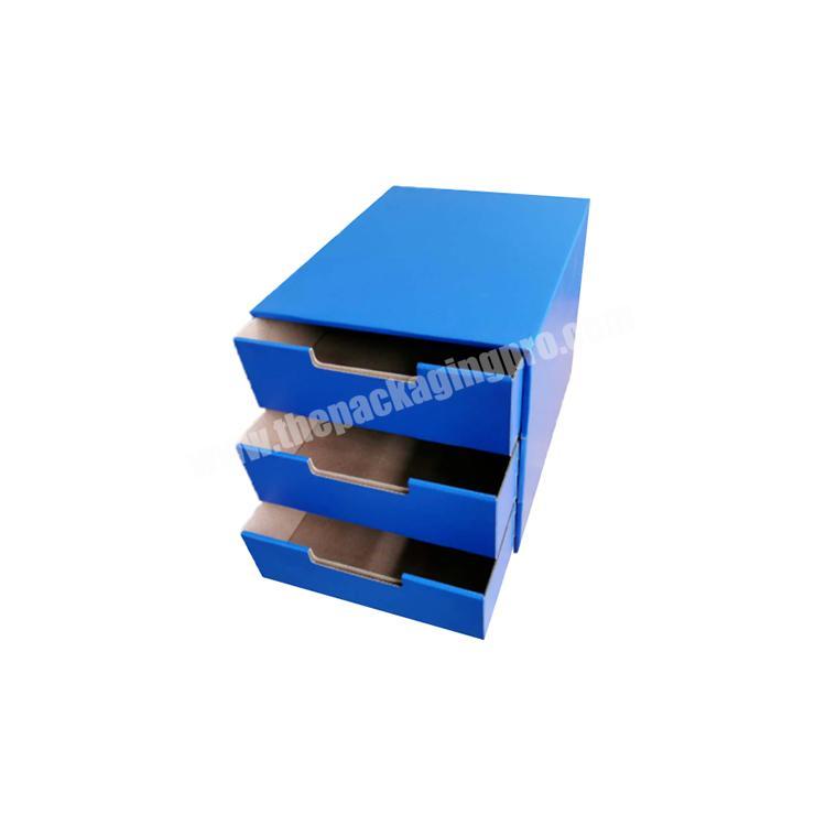 Wholesale Custom Blue Storage Shipping Carton Cardboard Corrugated Drawer Box
