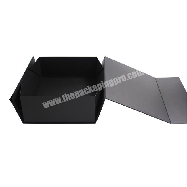 Wholesale Custom Logo Magnetic Flap Design Black Cardboard Shoe Box