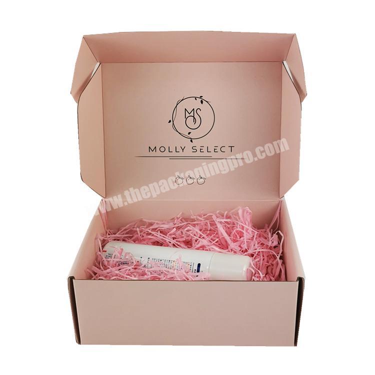 Wholesale Custom Logo Printed Durable Pink Corrugated Cardboard Shipping Mailer Box
