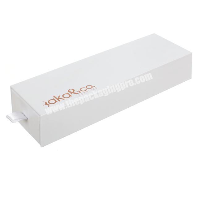 Wholesale Custom Logo Printed Luxury white drawer box packaging gift box with ribbon