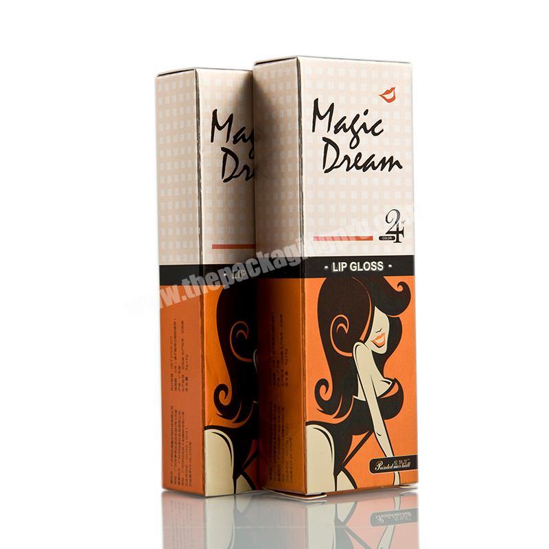 Wholesale Custom Logo Skincare Glod Foil Lipgloss Packaging Foldable Paper Box For Lipstick Packing