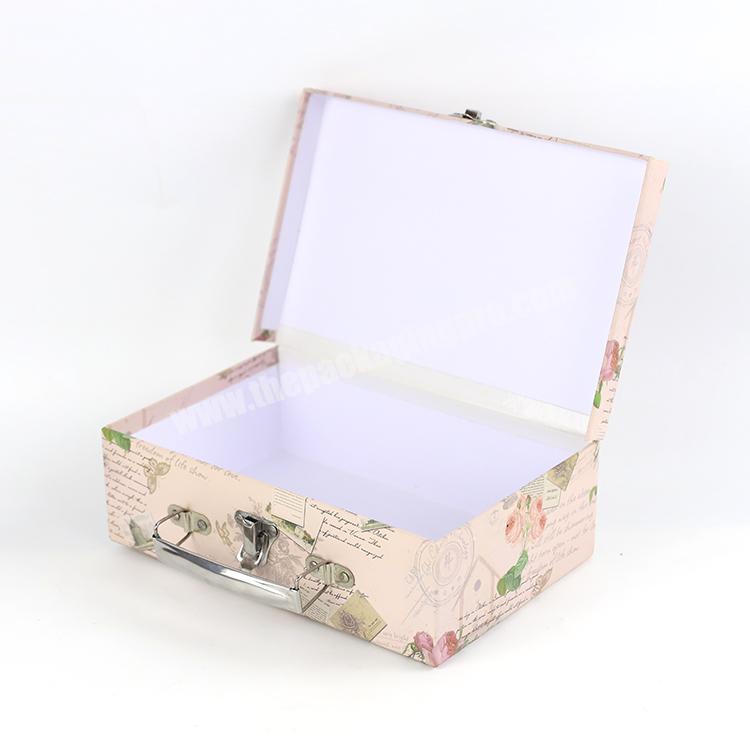 Wholesale Custom Luxury Decorative Cmyk Printing Paper Cardboard Rigid Packaging Cute Baby Suitcase Gift Box