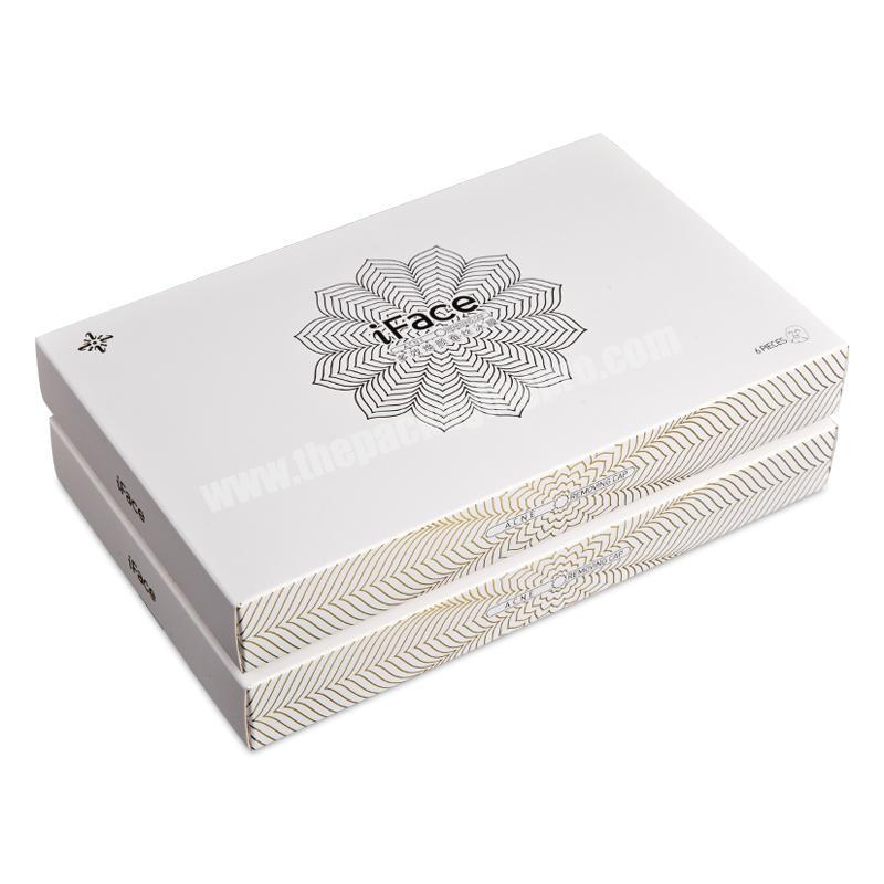 Wholesale Custom Luxury Large Square Empty White Rigid Paper Box Cosmetic Packaging With Gold Foil Logo For Corporate Promotion