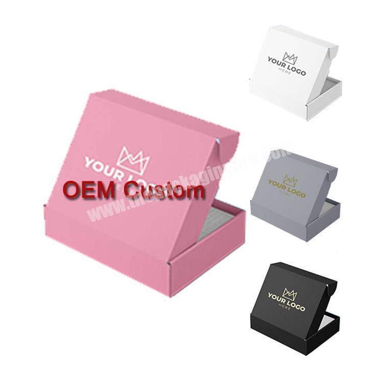 Wholesale Custom Printed Unique Luxury Pink Corrugated Shipping Boxes Custom Logo Cardboard Mailer Box