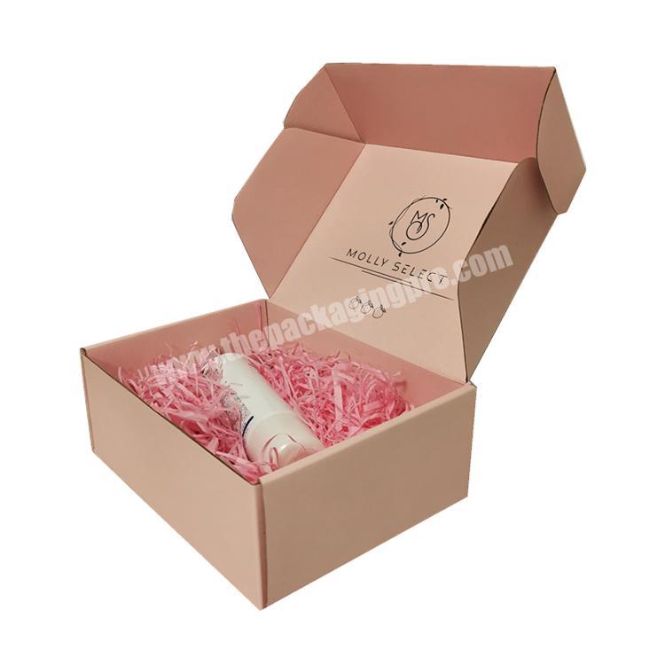Wholesale Custom UV Printed Luxury Pink Corrugated Shipping Packaging Boxes Custom Logo Delivery Cardboard Shipping Mailer Box
