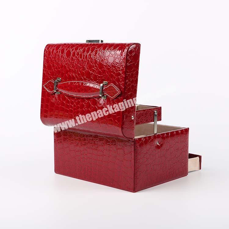Handmade leather jewelry box with drawers vintage jewelry box packaging ideas